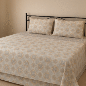 Brown Floral 200 TC, 100% Printed cotton Bedsheet Double Bed