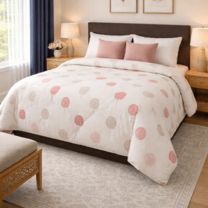 Pink Tree Soft Tripple Layer Pure Cambric Cotton Dohar Double  Bed Size: 90 inch x 100 inches