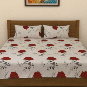 Red rose 200 TC, 100% Printed cotton Bedsheet Double Bed