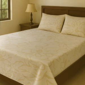 Yellow floral 200 TC, 100% Printed cotton Bedsheet Double Bed