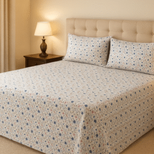 Blossom Haven Floral 200 TC Cotton Double Bedsheet