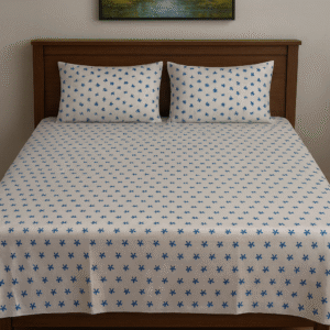 Mini Floral Cotton Bedsheet – Double Bed (200 TC)