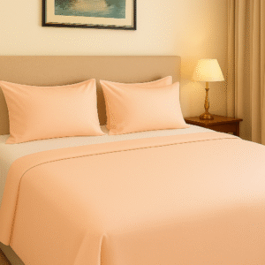 Orange Plain 200 TC, 100% Cotton Bedsheet Double Bed