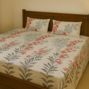 Self design 200 TC, 100% Printed cotton Bedsheet Double Bed