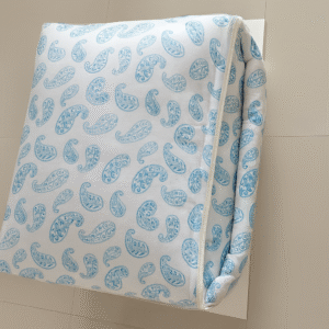 Blue Carry Print Cotton Double Bed Razais reversible filled with soft pure cotton (Rui), Size: 90 inch x 100 inches.
