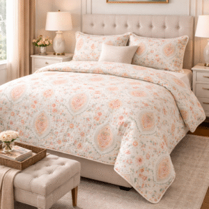 Soft Peach Soft Tripple Layer Pure Cambric Cotton Dohar Double  Bed Size: 90 inch x 100 inches