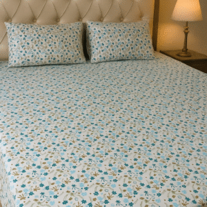 Green Floral 200 TC, 100% Printed cotton Bedsheet Double Bed
