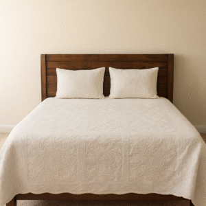 White Thread work 200 TC, 100% Printed cotton Bedsheet Double Bed