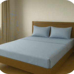 Blue Plain 200 TC, 100%  cotton Bedsheet Double Bed