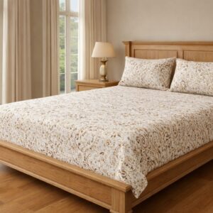 Brown Waves – 210 TC 100% Cotton Printed Double Bedsheet