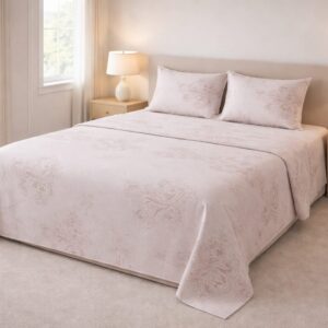 Sky Marble Elegance Bedsheet – 310 TC 100% Cotton Printed Double Bedsheet