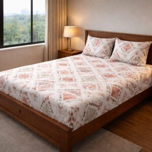 Brown Triangle – 210 TC 100% Cotton Printed Double Bedsheet