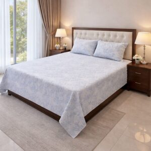 Soft Cloud Marble Bedsheet – 310 TC 100% Cotton Printed Double Bedsheet