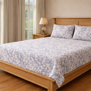 Blue Waves – 210 TC 100% Cotton Printed Double Bedsheet