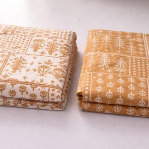 Mustard Yellow Hand-Block Dohar
